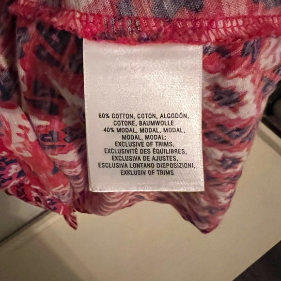 Anthropologie AKEMI + KIN Boho Tribal Print Red Split Neck Tank Top XS - Picture 5 of 8